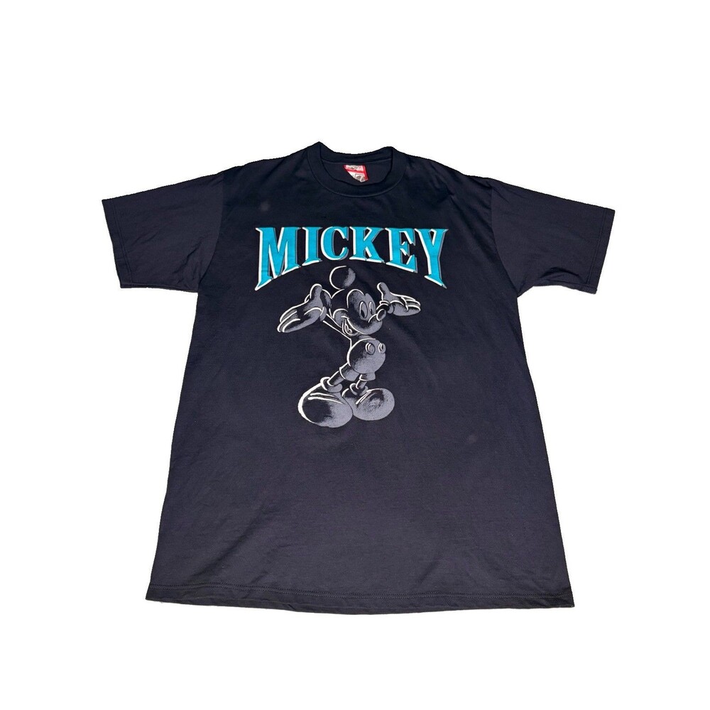 Vintage 90s Disney Designs Mickey Mouse Silhouette T-Shirt XL Black